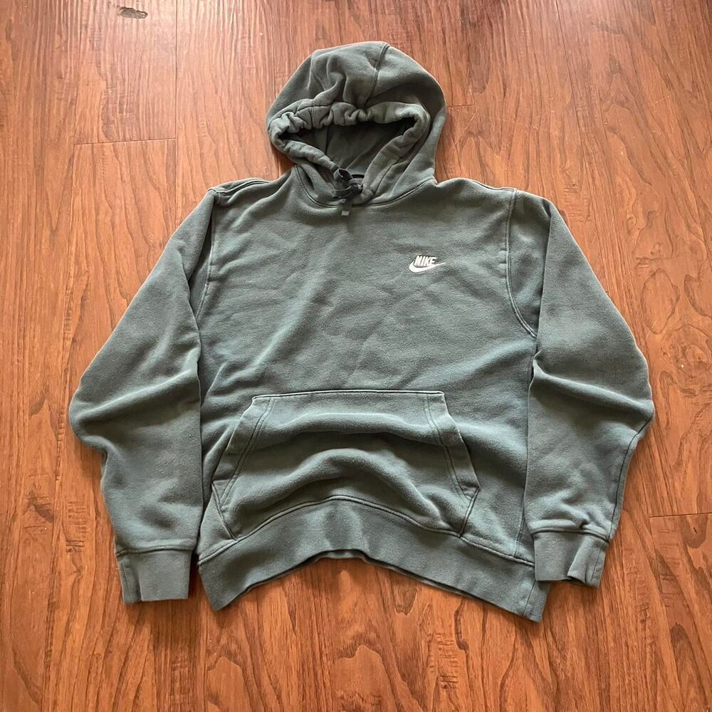 Nike Men's Green and Khaki Hoodie